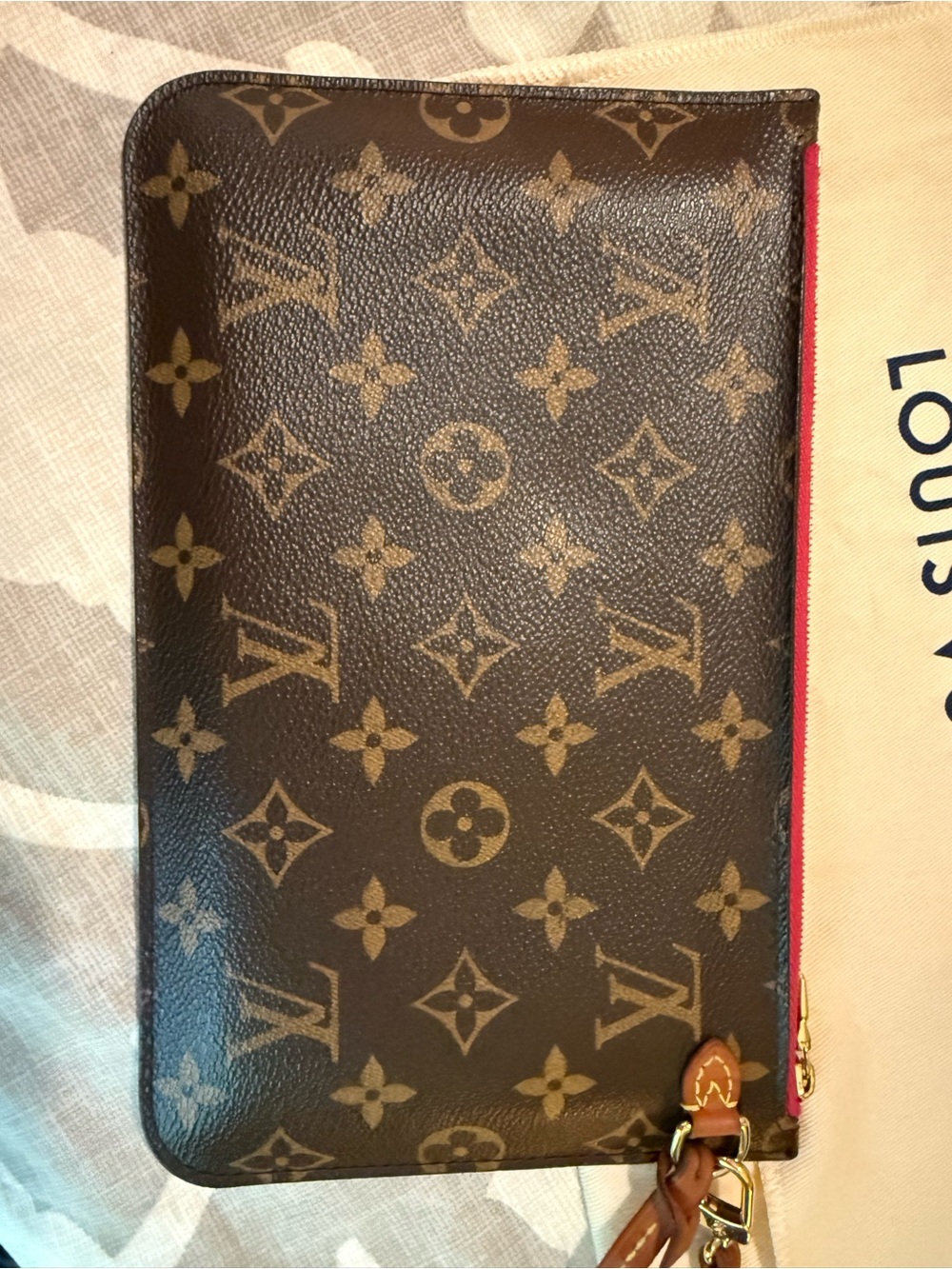 Authentic Louis Vuitton Monogram Neverfull GM pouch pivoine GUC - Picture 4 of 12